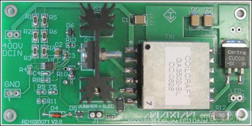 LED驅動器參考設計，1.9英寸 x 3.9英寸，雙層板
