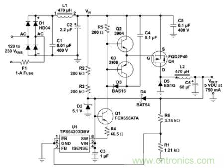 低壓降壓IC實現了簡單、經濟的偏置電源