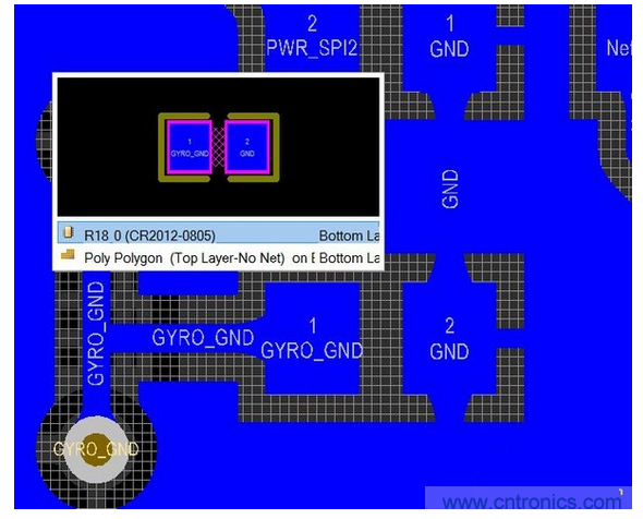 在遠處用一個0&Omega;的電阻隔開